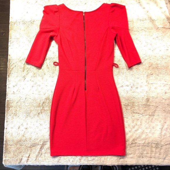 Mystic Red Dress with Ruched Shoulder detail SZ XS - Picture 5 of 8